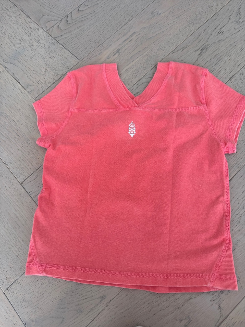 Free People Coral V-Neck Short Sleeve Tee - Picture 3 of 3